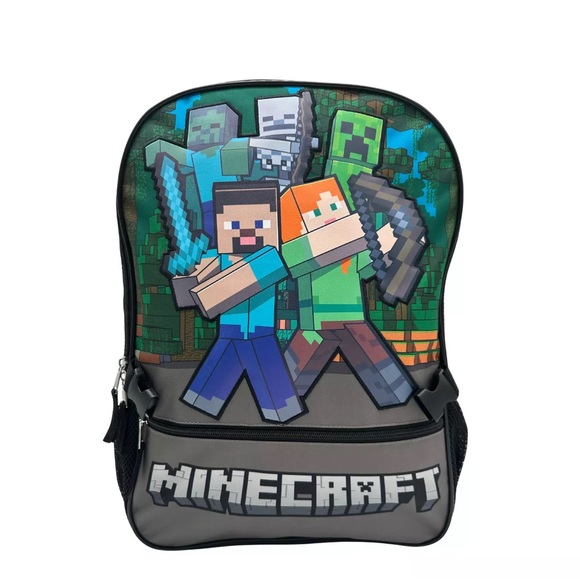 NWT Licensed Children's Backpack with Lunch Pack- Minecraft - Picture 9 of 12
